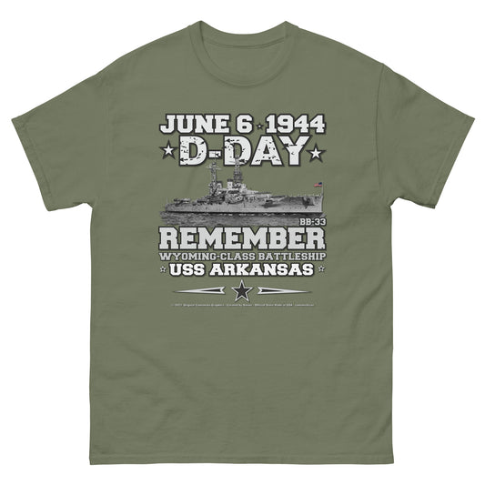 USS ARKANSAS BB-33 Battleship Veterans Tee, USS ARKANSAS D-DAY T-shirt, comancha t-shirt, USS ARKANSAS Veterans T-shirt, US Navy T-shirt, DDAY Veterans tee,