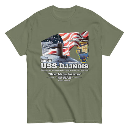 USS ILLINOIS veterans tee, US Navy Veterans tee,USS ILLINOIS SSN-786 t-shirt, US Navy Submarine T-shirt, Comancha Submarine T-shirt,