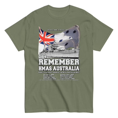 HMAS AUSTRALIA t-shirt, HMAS AUSTRALIA Royal Canadian Navy tee,HMAS AUSTRALIA D-84 Cruiser T-shirt, HMAS AUSTRALIA T-shirt, Comancha tees,