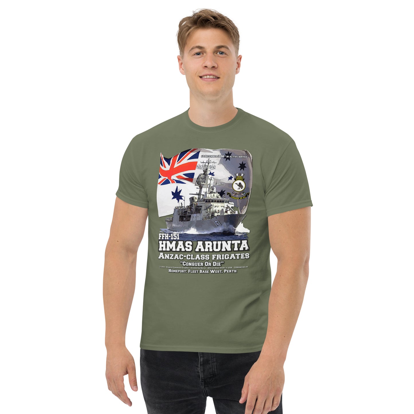 HMAS ARUNA t-shirt, HMAS ARUNA Frigate T-shirt,HMAS ARUNA FFH-151 Frigate T-shirt, HMAS ARUNA FFH-151 T-shirt,