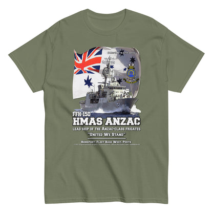 HMAS ANZAC t-shirt, HMAS ANZAC Royal Canadian t-shirt, HMAS ANZAC FFH-150 Frigate T-shirt, HMAS ANZAC T-shirt, Comancha tees,