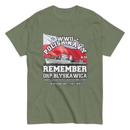 ORP BLYSKAWICA t-shirt, ORP BLYSKAWICA niszczyciel t-shirt,ORP BLYSKAWICA Polska Marynarka Wojenna T-Shirt, ORP BLYSKAWICA T-Shirt, comancha tee,