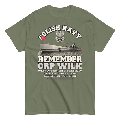 ORP WILK tee, Polska Marynarka Wojenna t-shirt, ORP WILK Polish submarine t-shirt, Comancha Graphics,