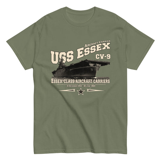 USS ESSEX CV-9 T-Shirt, USS ESSEX CV-9 aircraft carrier T-shirt, US Navy Veterans t-shirt,Comancha Graphics,