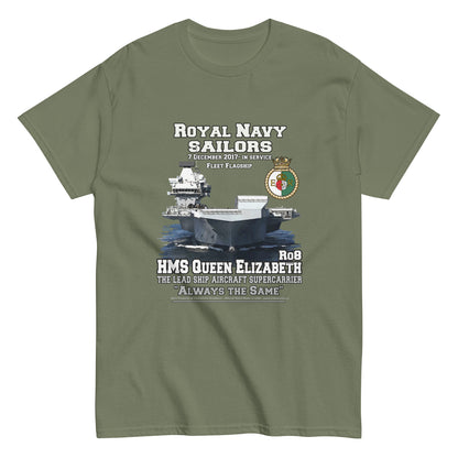 HMS QE2 tee,HMS Queen Elizabeth II veterans tee,HMS Queen Elizabeth II tee,aircraft supercarrier T-shirt, Comancha Graphics,