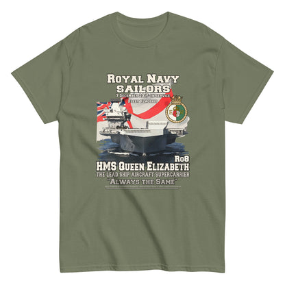 HMS QE2 tee,HMS Queen Elizabeth II veterans tee,HMS Queen Elizabeth II tee,aircraft supercarrier T-shirt, Comancha Graphics,