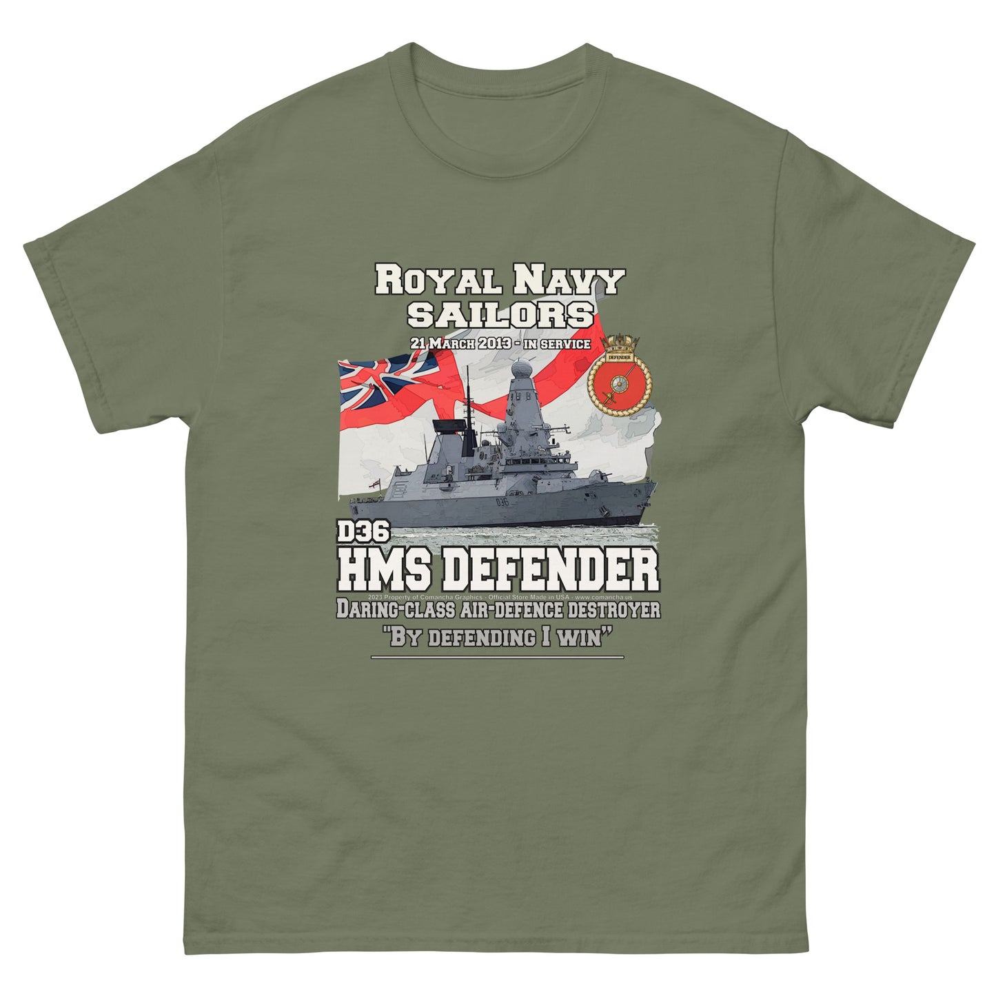 HMS Defender veterans tee, HMS Defender tee,HMS Defender D36 t-shirt,Destroyer T-shirt, Comancha Graphics,