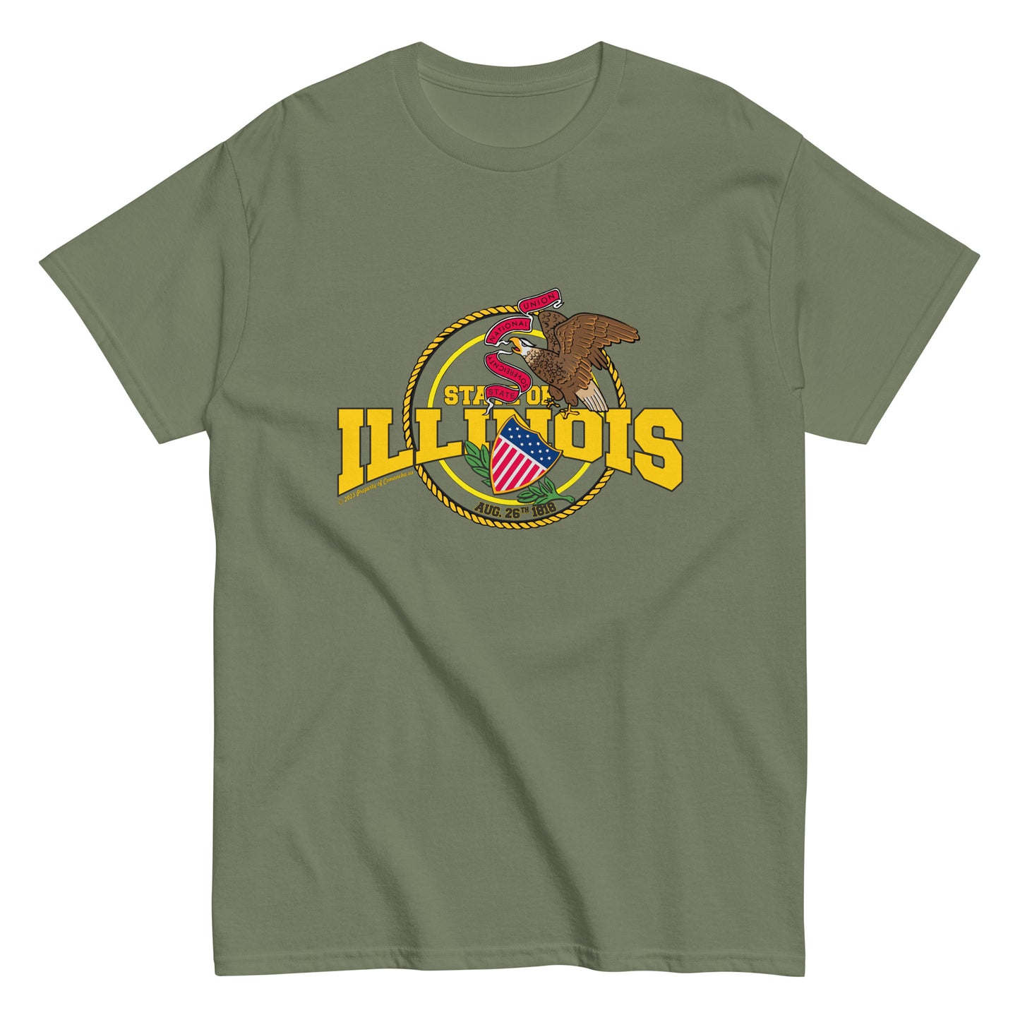 Illinois State T-shirt, Comancha Graphics, comancha tee, Illinois tee,