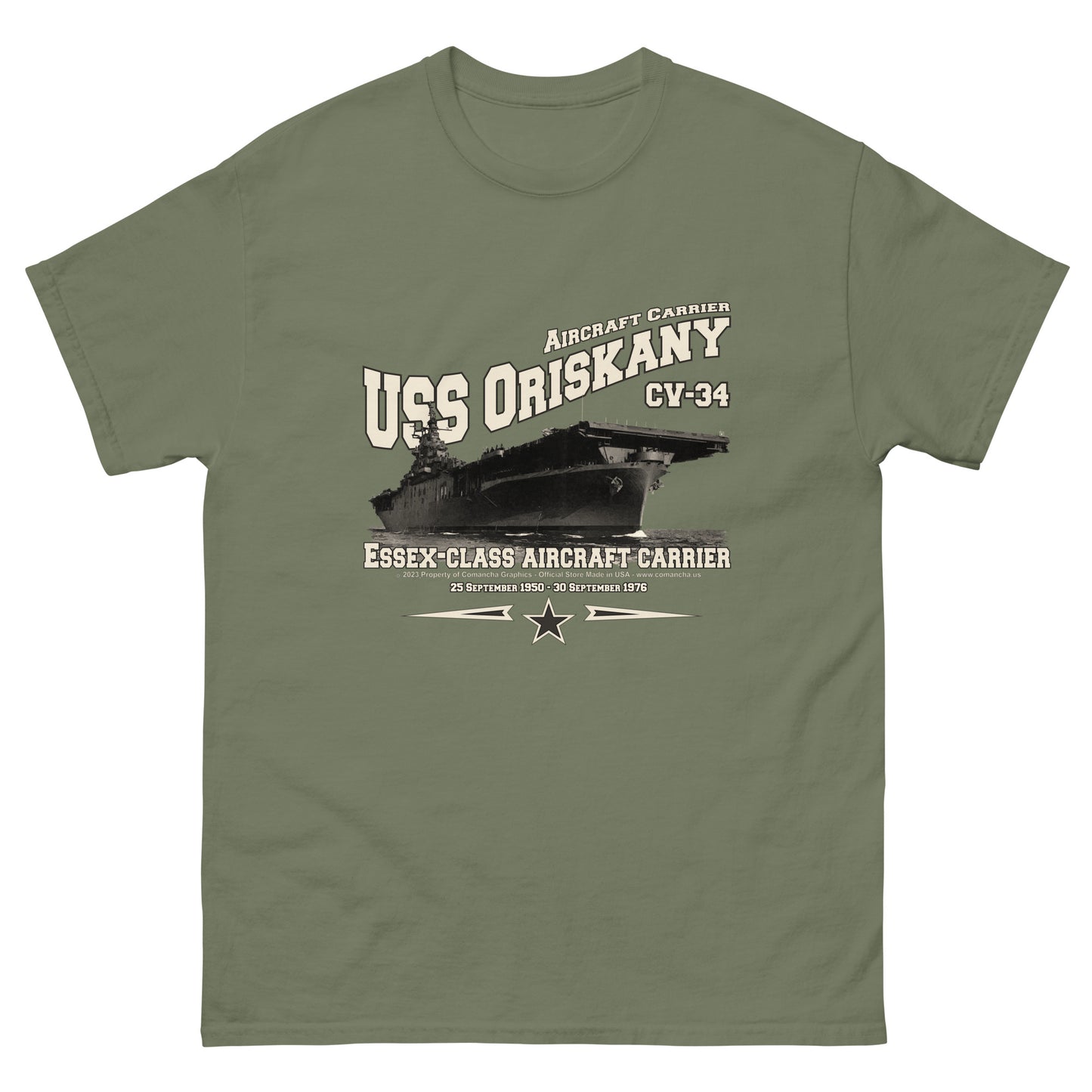 USS ORISKANY t-shirt, US Navy tee,USS ORISKANY CV-34 tee,aircraft carrier veterans T-shirt, Property Comancha Graphics,