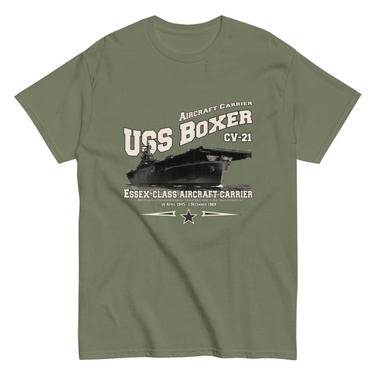 USS BOXER t-shirt, US Navy veterans t-shirt,USS BOXER CV-21 t-shirt, aircraft carrier veterans T-shirt, Property Comancha Graphics,