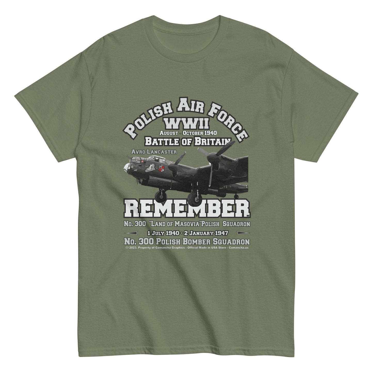 Battle of Britain t-shirt, Diwizjom 300 t-shirt, Polish Squadron No.300 T-shirt, Comancha graphics,