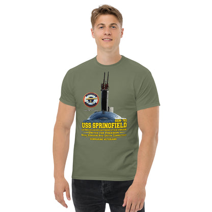 USS SPRINGFIELD SSN-761 T-shirt,USS SPRINGFIELD t-shirt, SSN-761 T-shirt, submarine veterans tee,us navy tee,comancha tee,