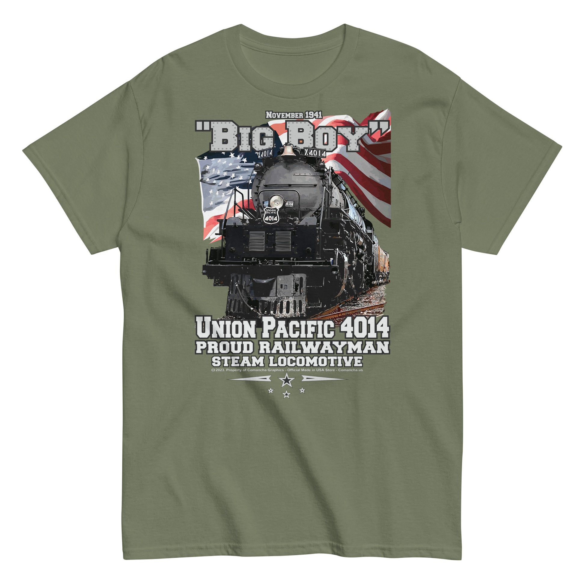 Big Boy 4014 Steam locomotive tee, Comancha Graphics,