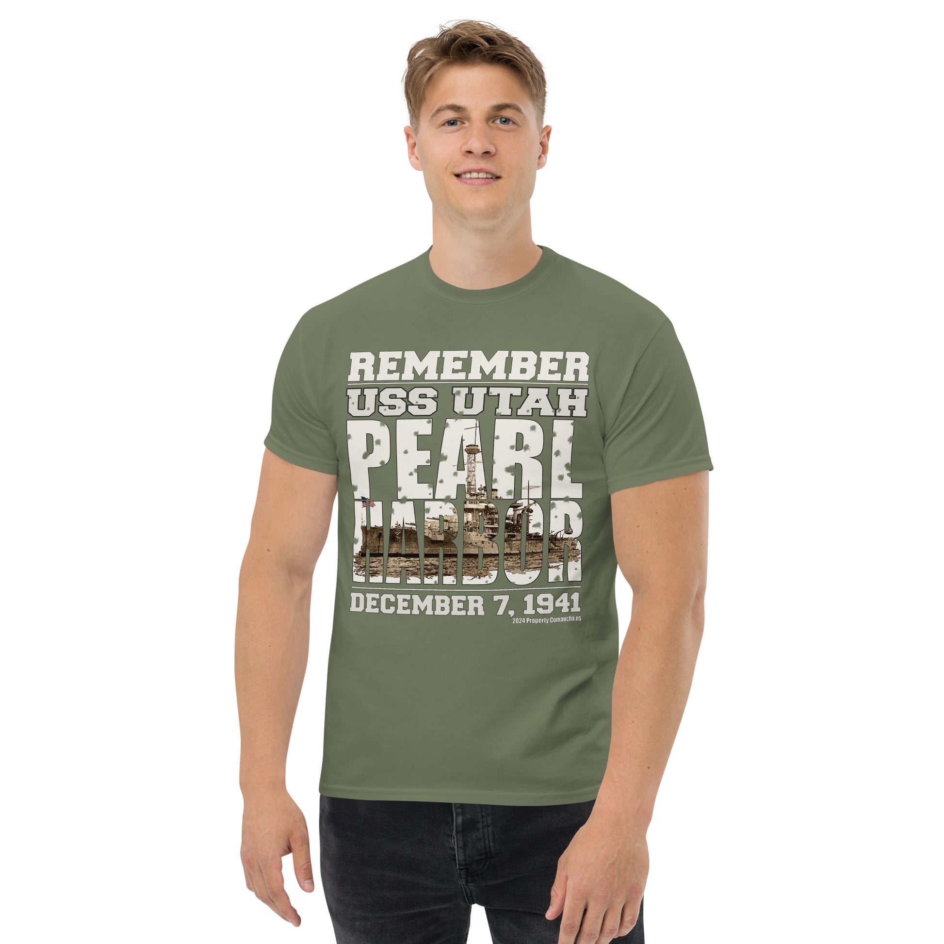 Remember Pearl Harbor T-shirt, USS Utah tee, Comancha graphics tee, Pearl harbor t-shirt, Navy veterans tee, Uss Utah Battleship t-shirt,