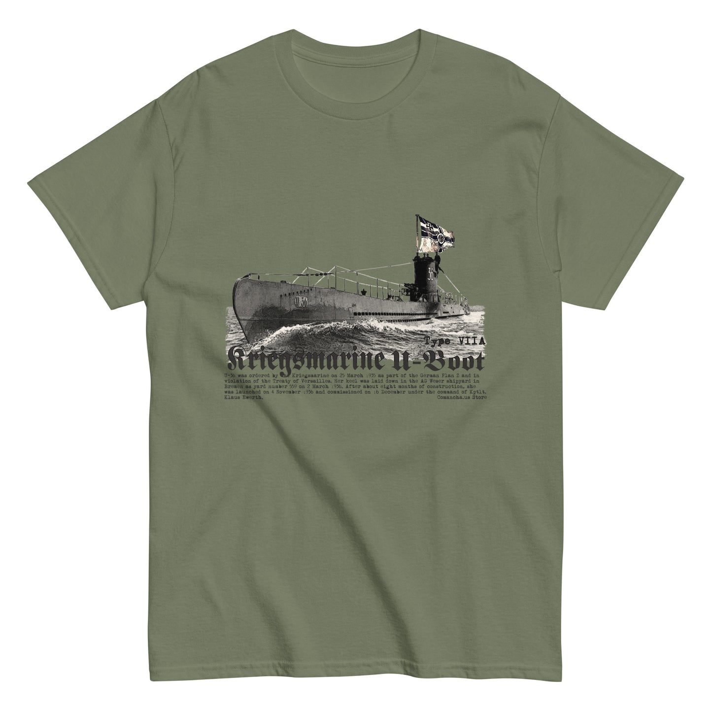 U-36 tee, U-Boot T-shirt, U-Boot Kriegsmarine tee, Comancha t-shirt,