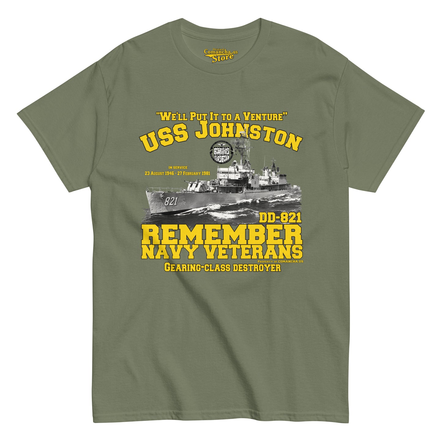 USS Johnston DD-821 Destroyer T-shirt