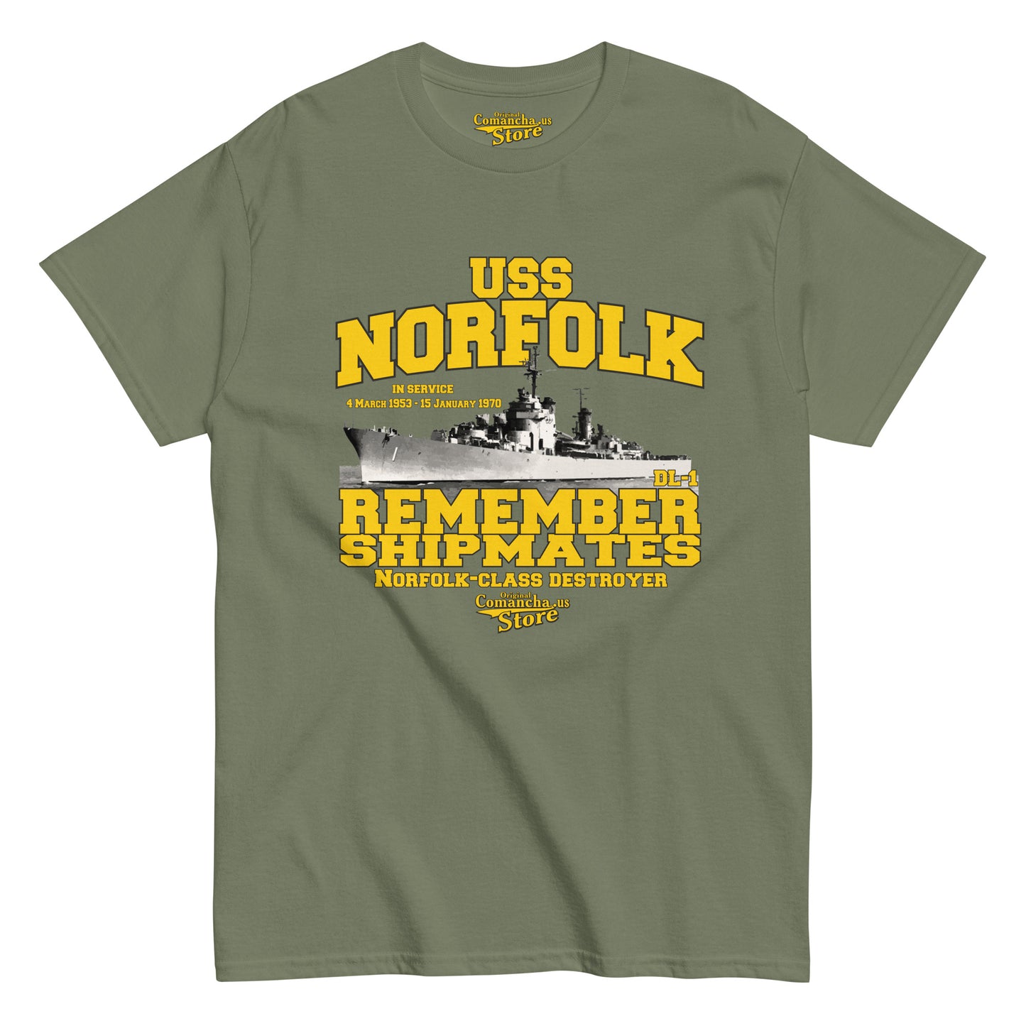 USS Norfolk DL-1 Destroyer Shipmates T-shirt