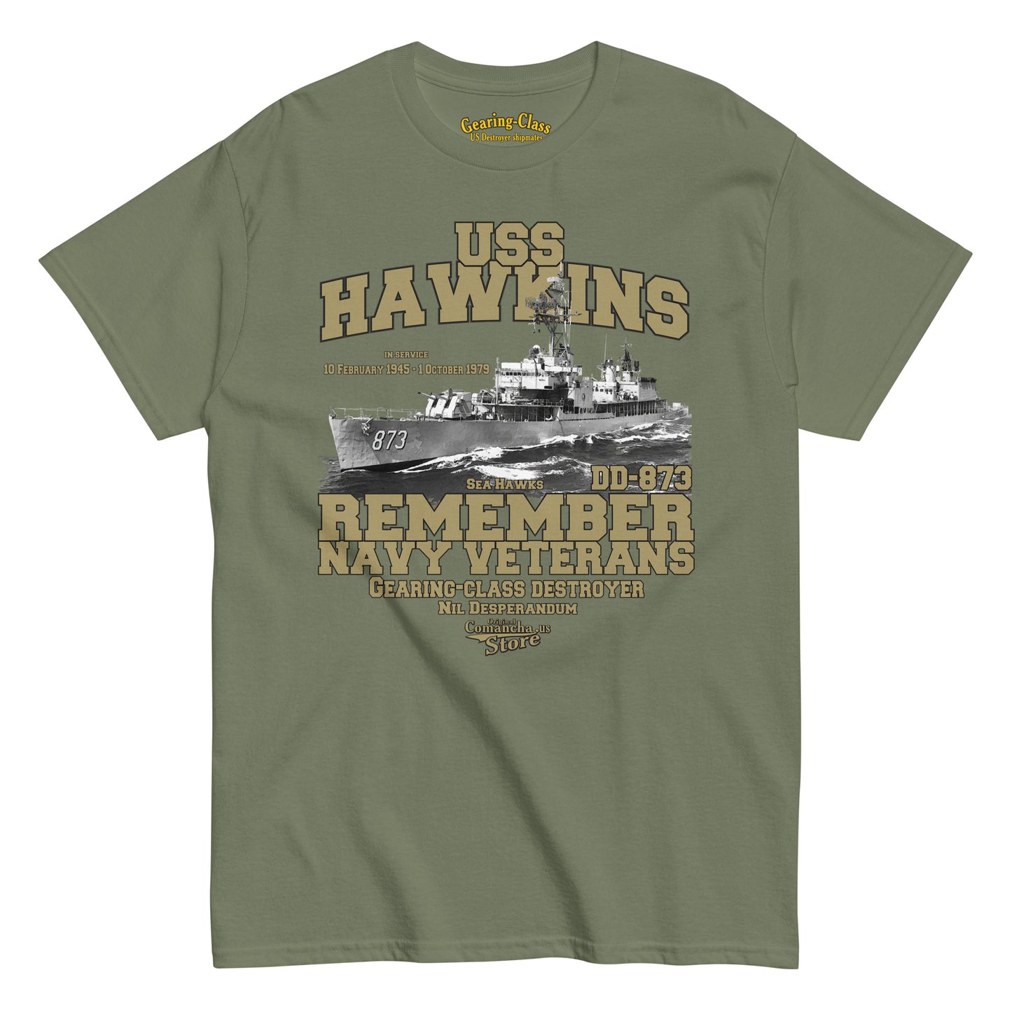 USS Hawkins DD-873 t-shirt