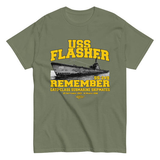 USS Flasher SS-249 Submarine t-shirt