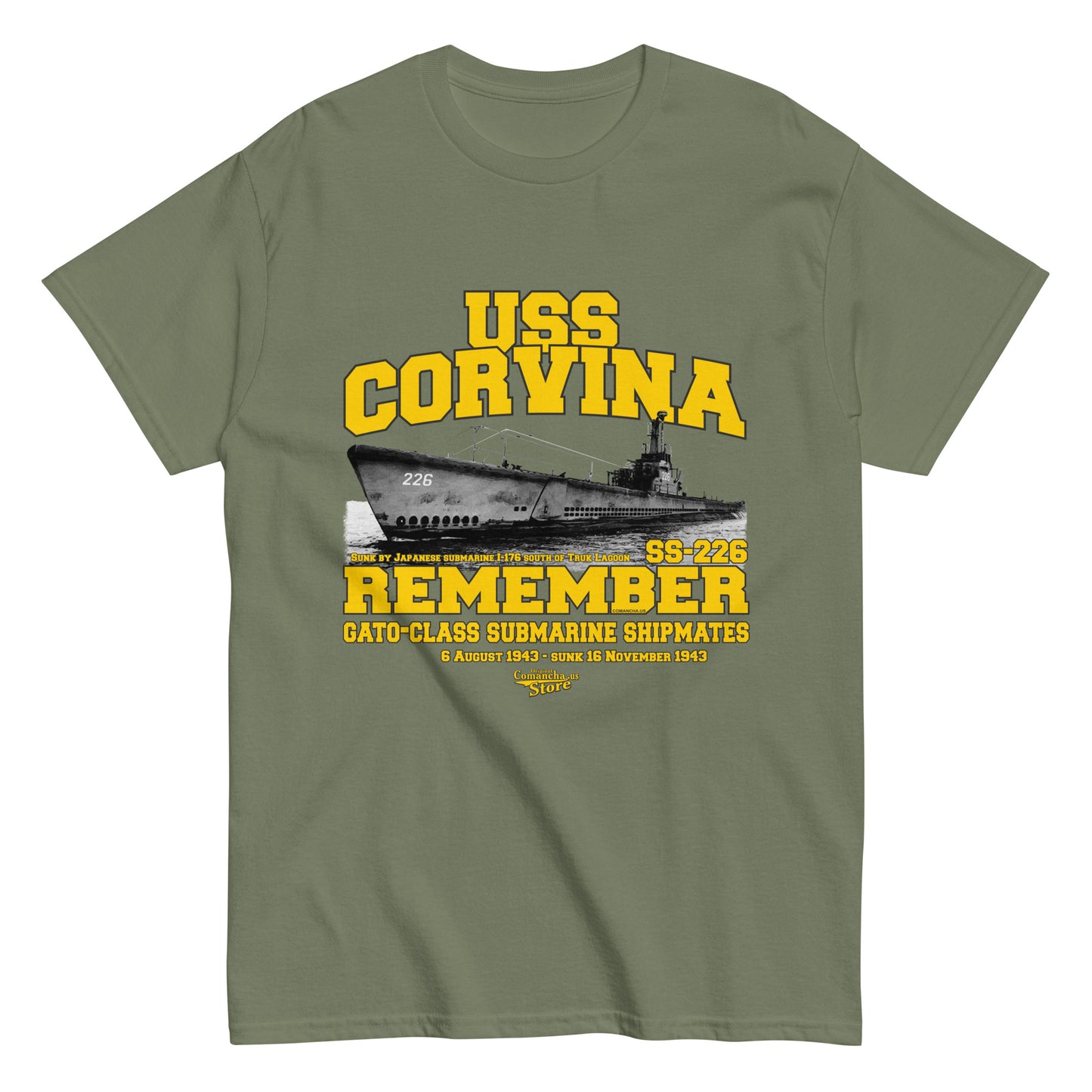 USS Corvina SS-226 submarine t-shirt