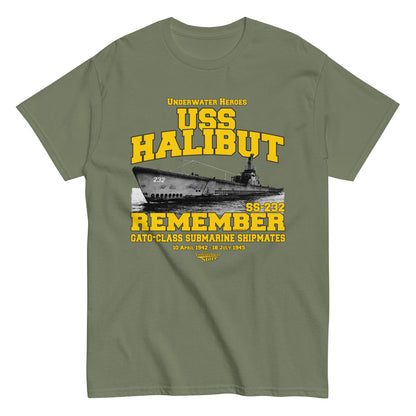 USS Halibut SS-232 Submarine t-shirt