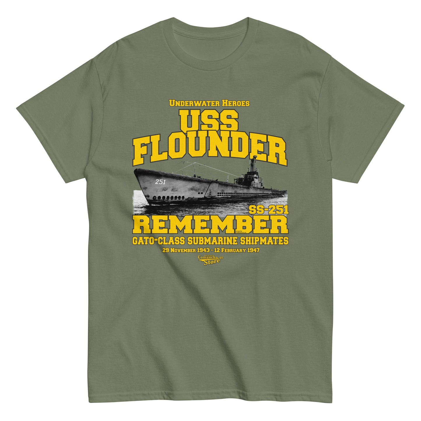 USS Flounder SS-251 submarine t-shirt