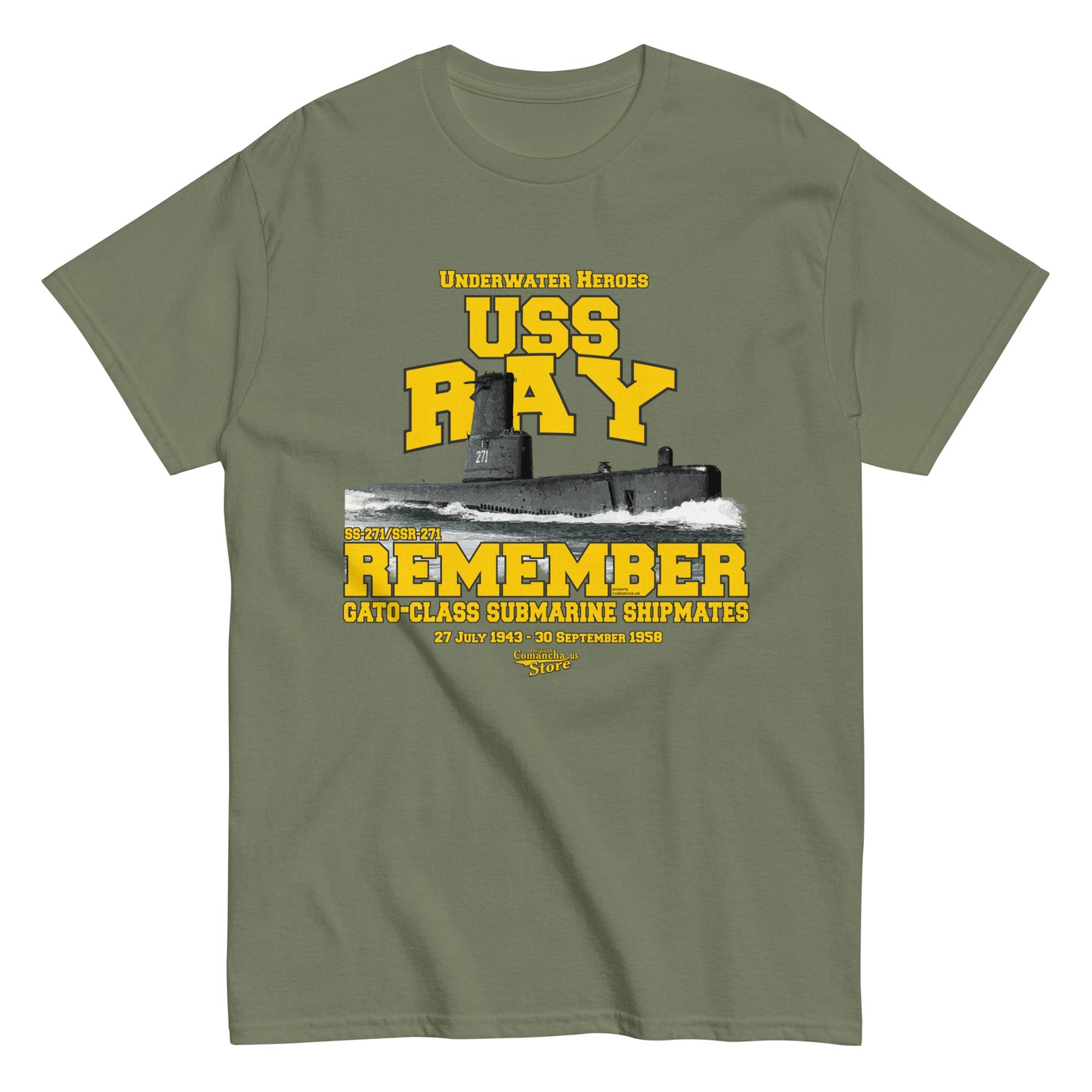 USS Ray SS/SSR-271 Submarine t-shirt