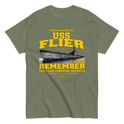 USS Flier SS-250 US Submarine t-shirt