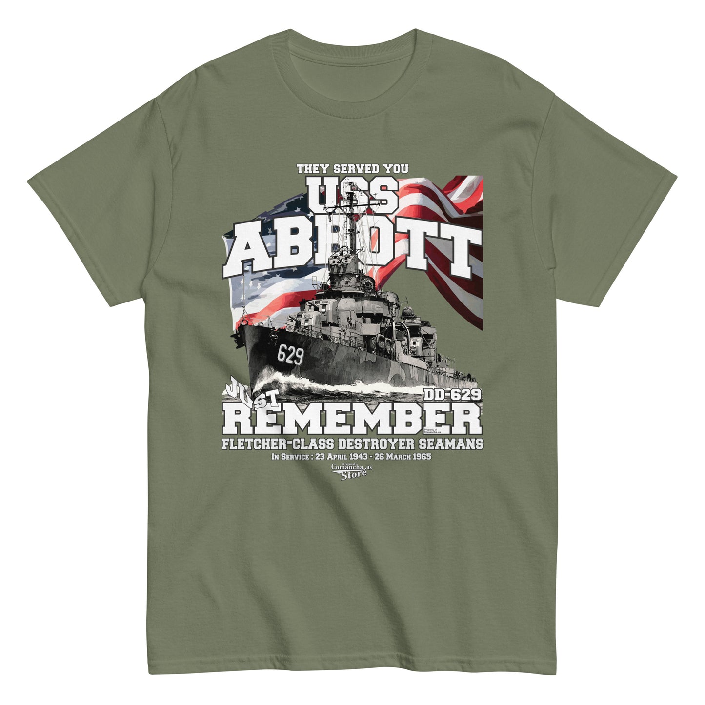 USS Abbot DD-629 destroyer t-shirt