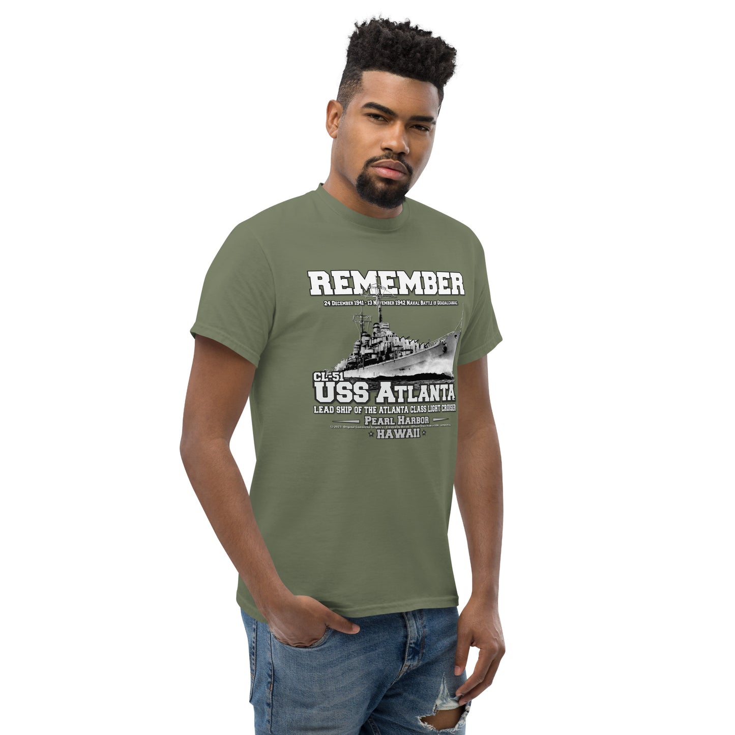 USS ATLANTA t-shirt, USS ATLANTA CL-51 t-shirt, Light Cruiser Veterans T-shirt, USS ATLANTA Vetrans T-shirts, US Navy t-shirt, Comancha Graphics,