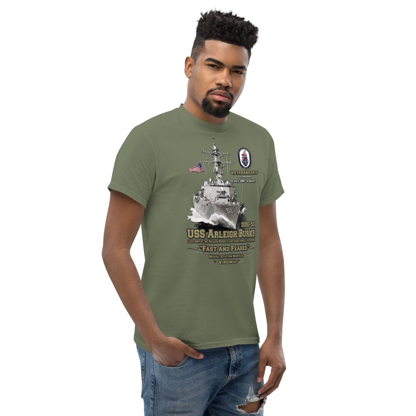 USS ARLEIGH BURKE DDG-51 t-shirt, USS ARLEIGH BURKE DDG-51 Veterans,USS ARLEIGH BURKE DDG-51 Destroyer Tee, Comancha Navy tees, US Navy T-shirt, US Navy veterans T-shirt,