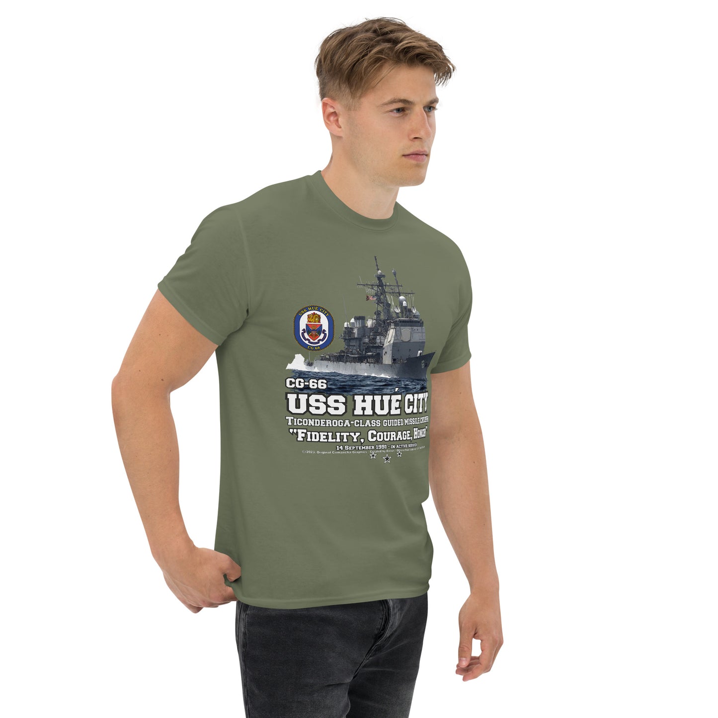 USS HUE CITY CG-66 t-shirt, USS HUE CITY veterans tee,USS HUE CITY CG-66 US Cruiser Veterans T-shirt, US Cruiser Tees, comancha T-shirt Store,