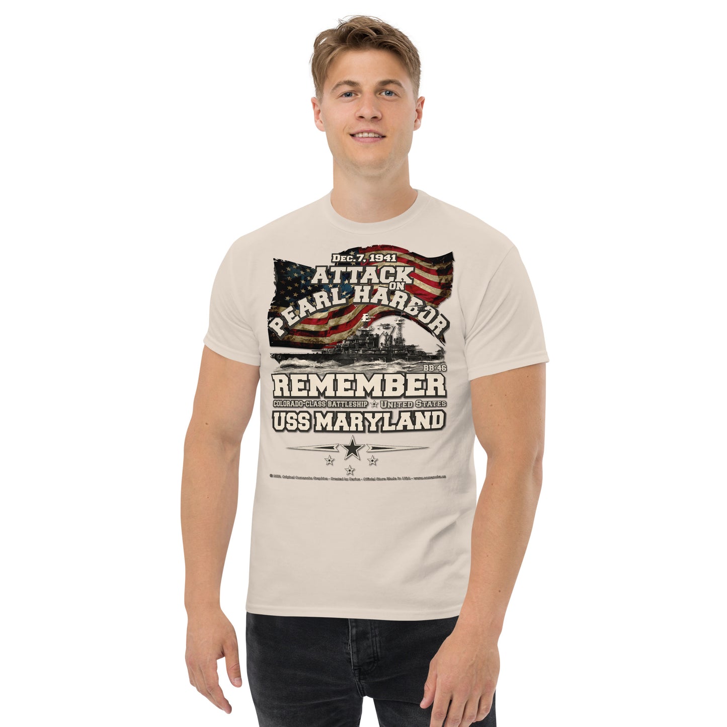 USS MARYLAND BB-46 Battleship t-shirt