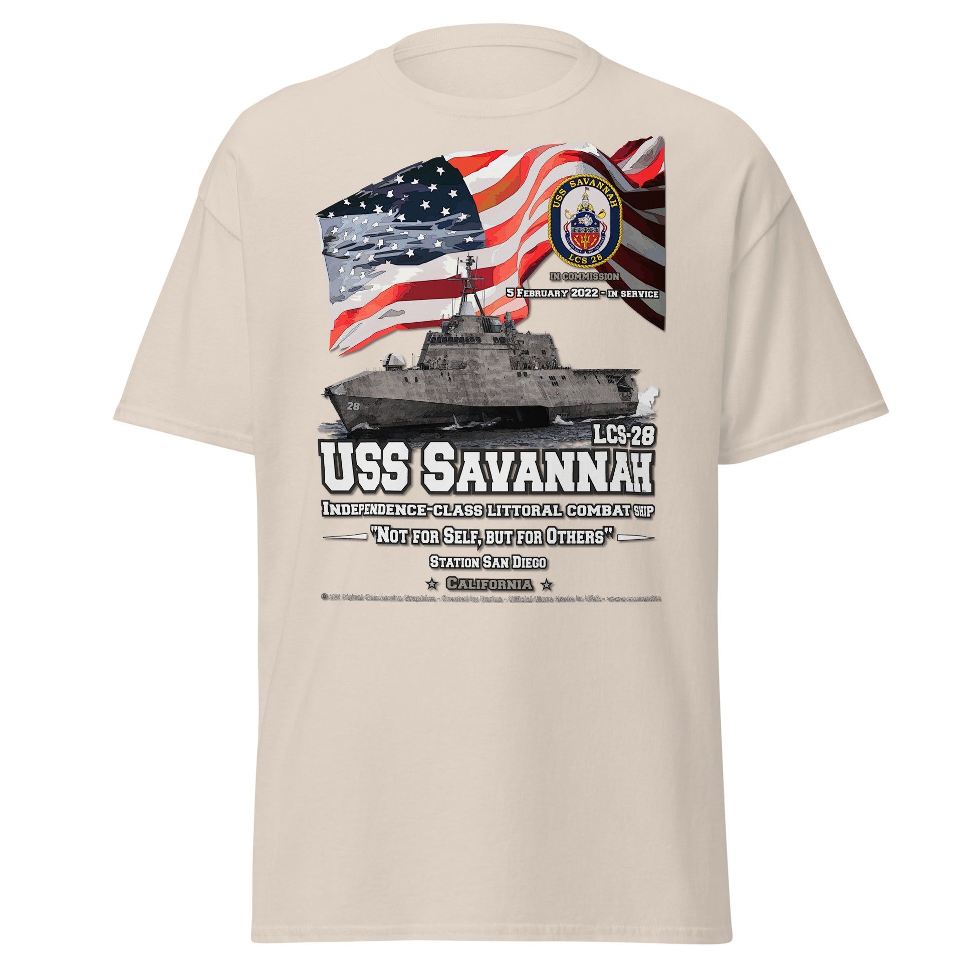 USS SAVANNAH LCS-28 Littoral Combat Ship Veterans tee, Comancha Navy T-shirts,