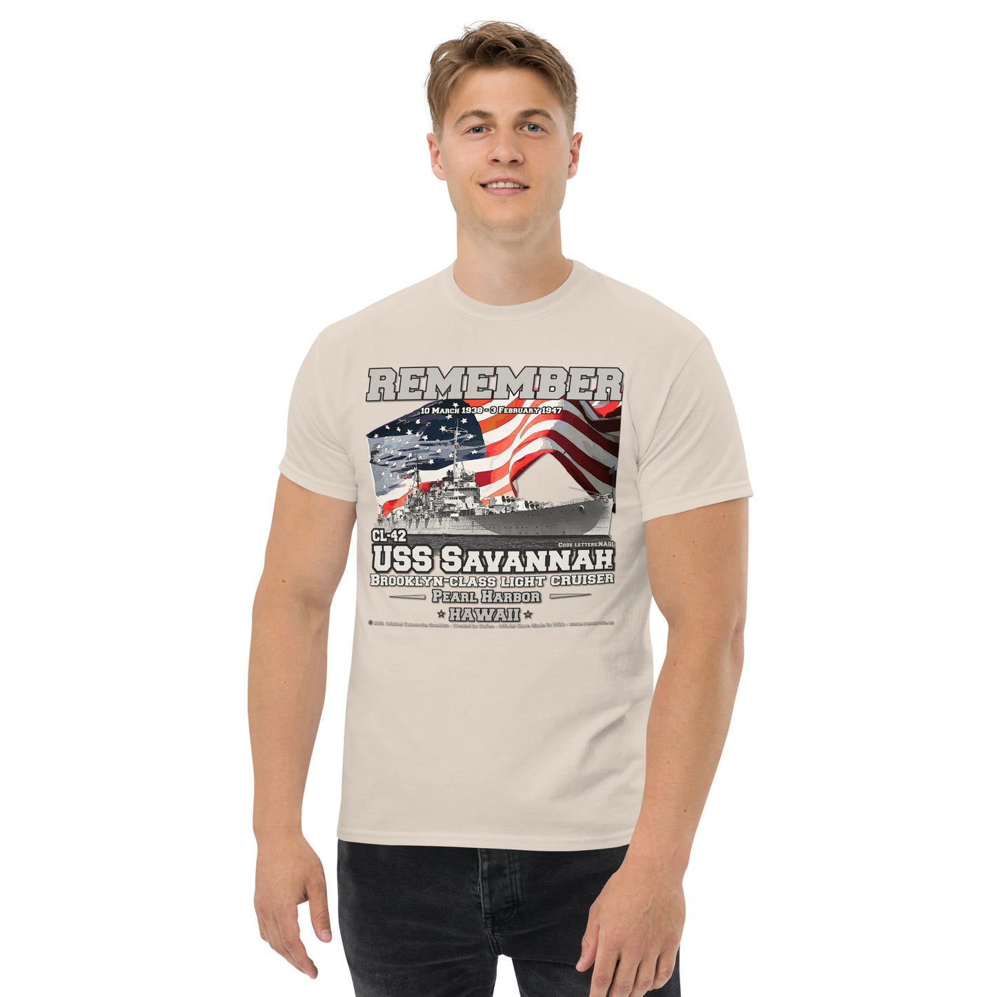 USS SAVANNAH CL-42 Light Cruiser Veterans t-shirt