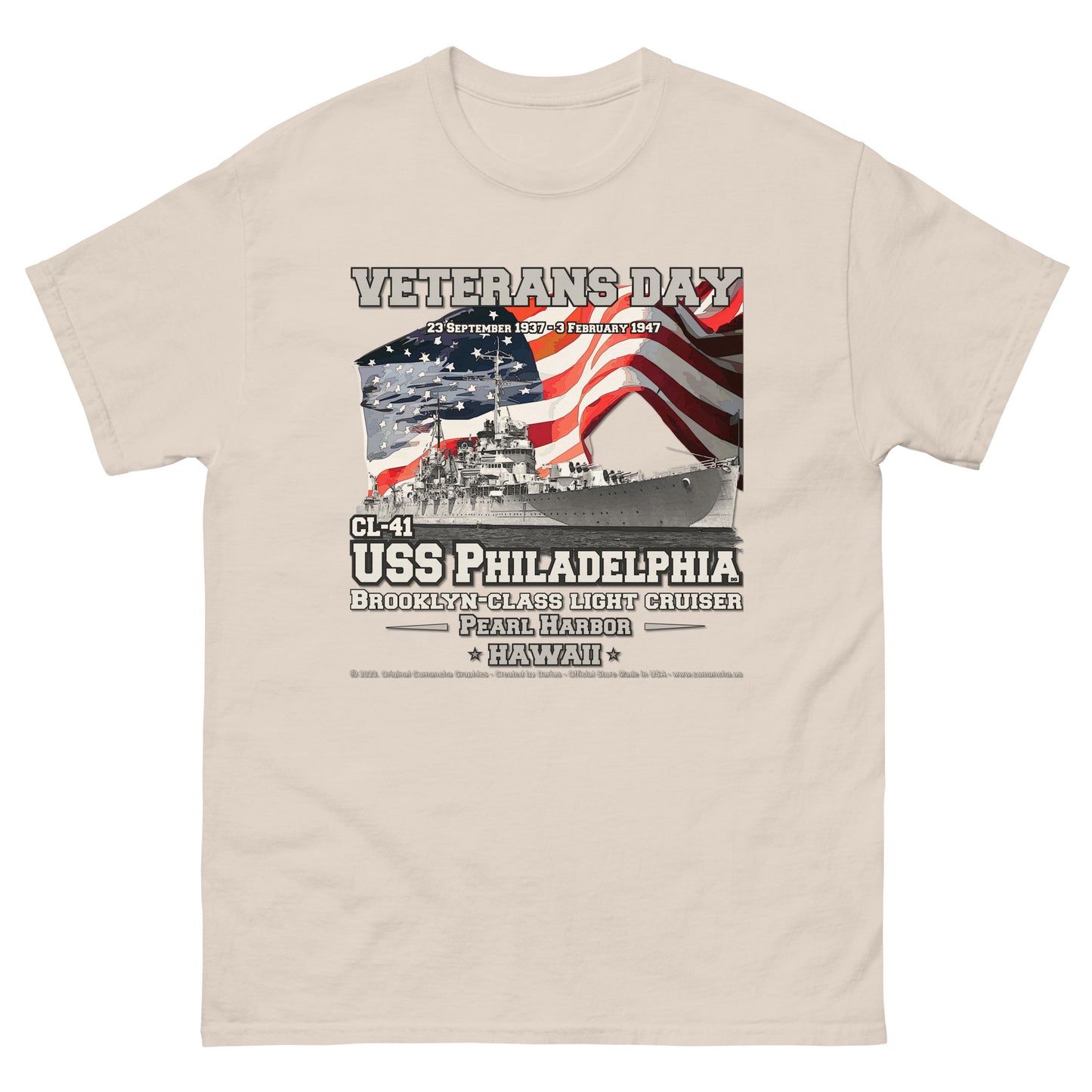 USS PHILADELPHIA CL-41 Cruiser T-Shirt