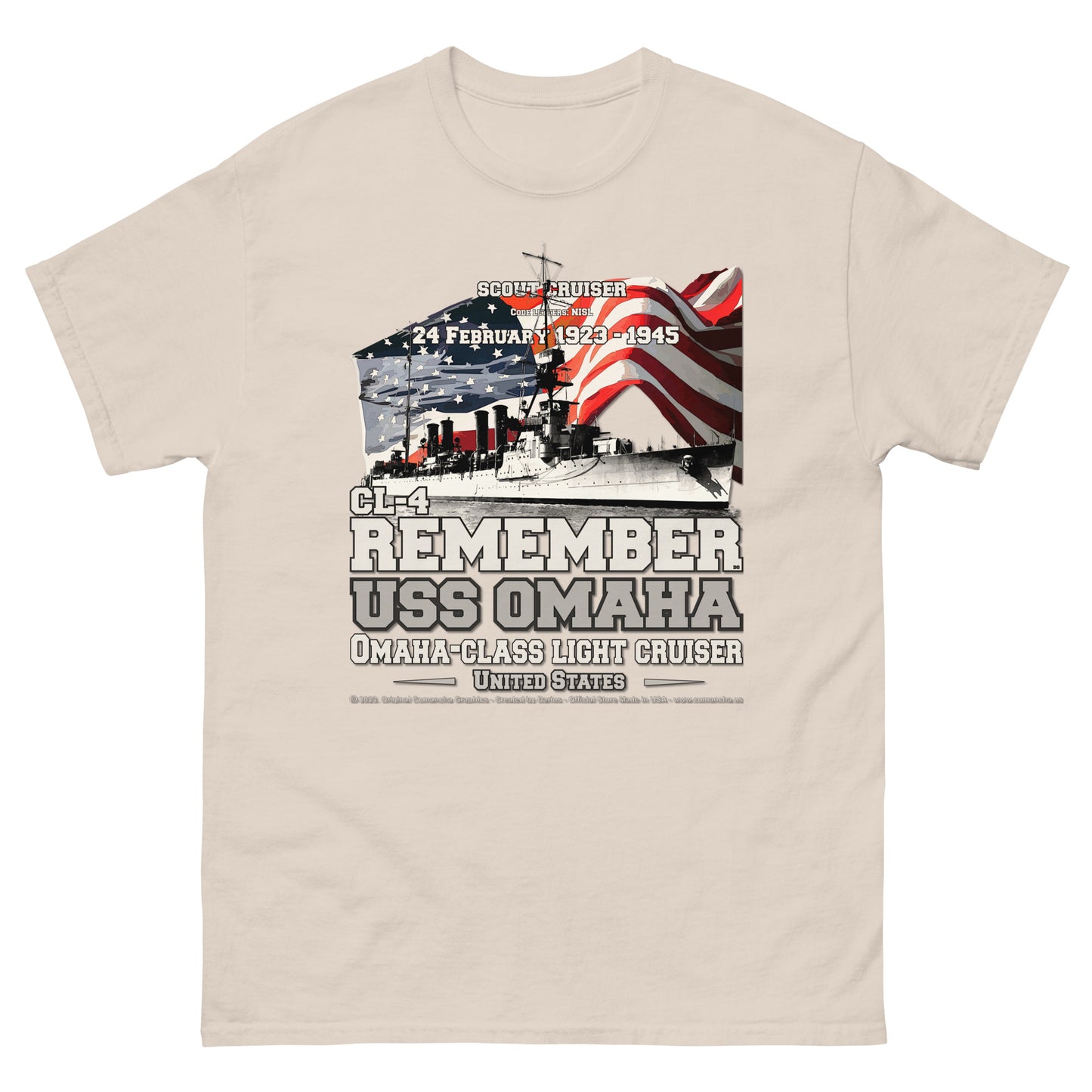 USS OMAHA CL-4 Cruiser T-Shirt