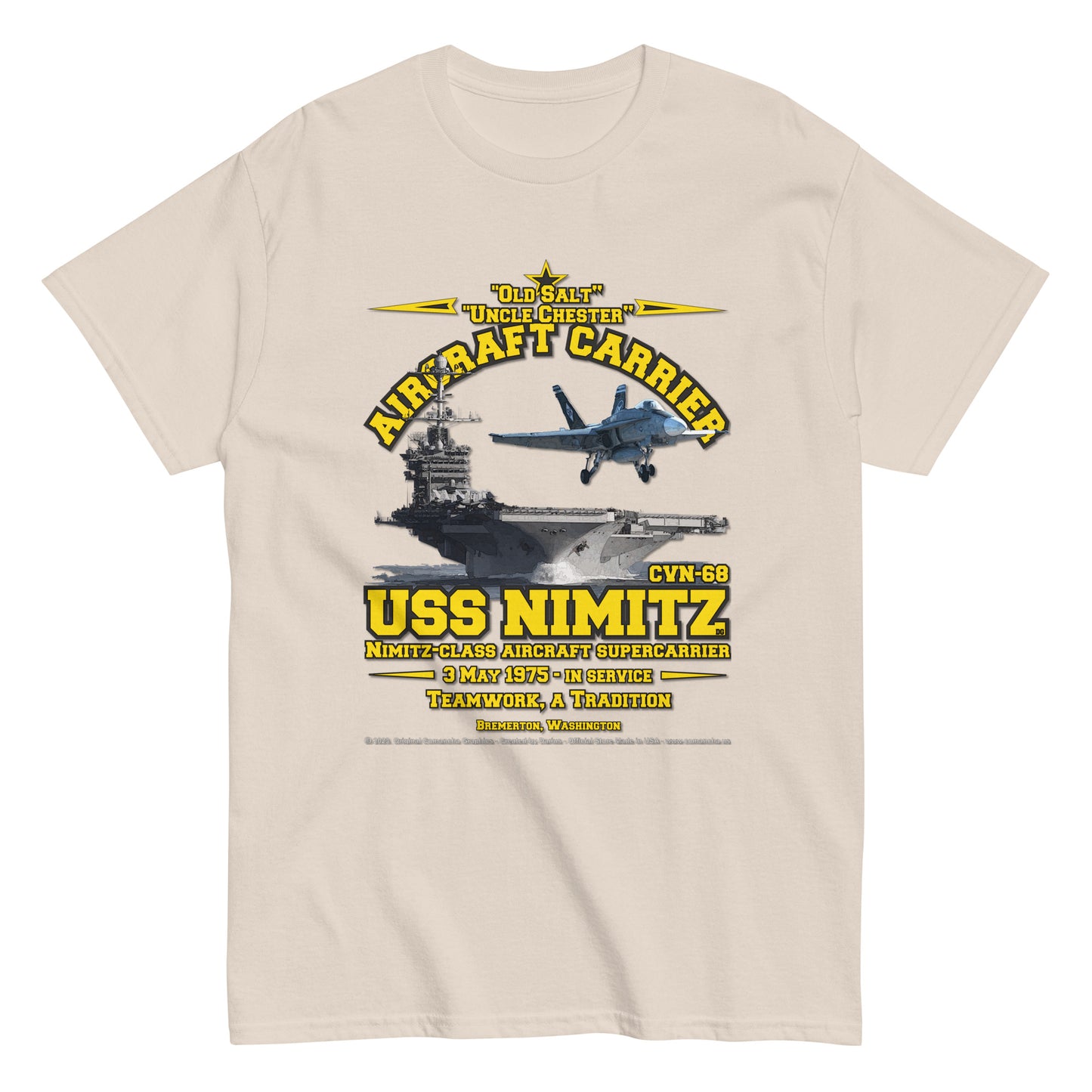 USS NIMITZ CVN-68 Aircraft Carrier, Veterans Day T-shirt, Comancha,