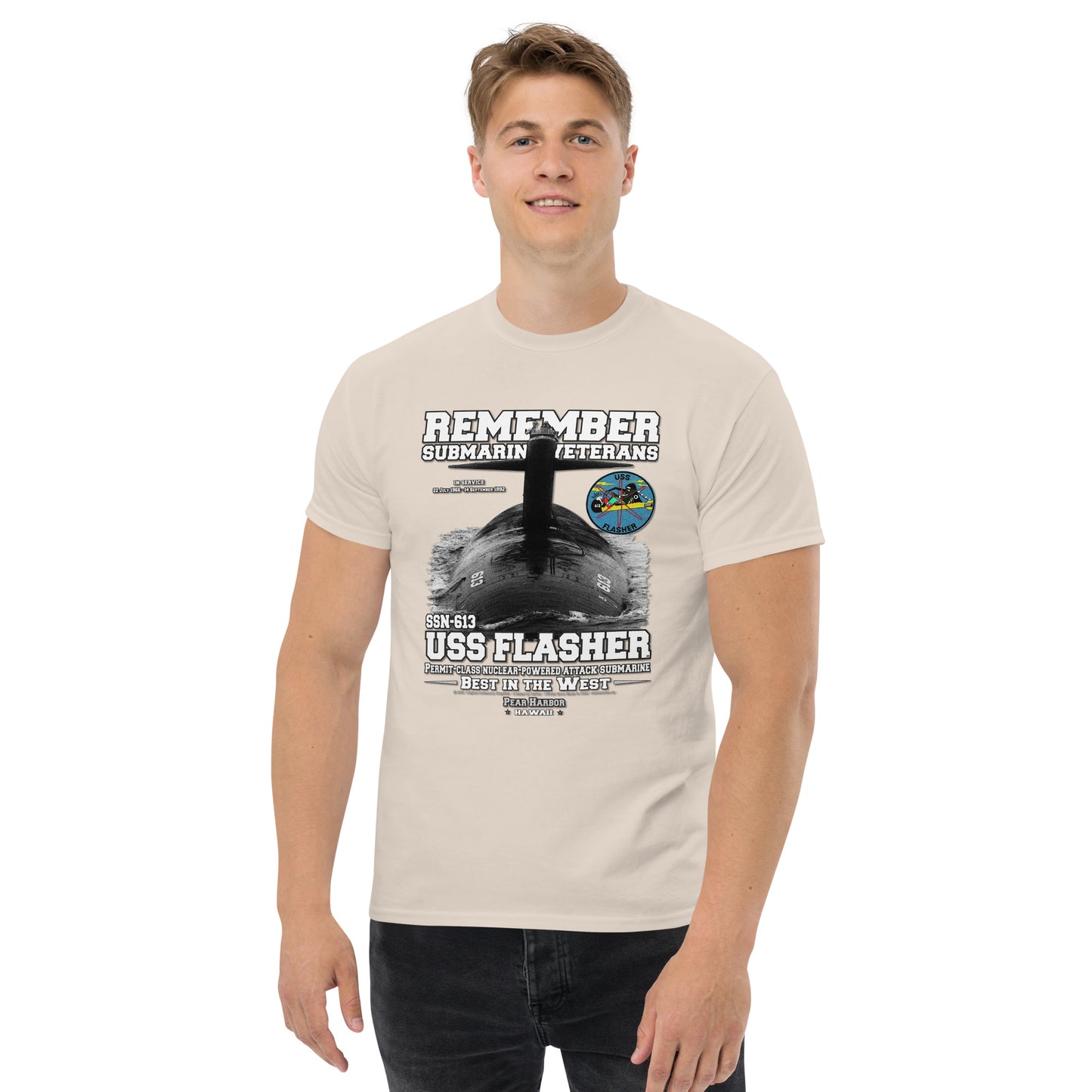 USS FLASHER SSN-613 Submarine t-shirt