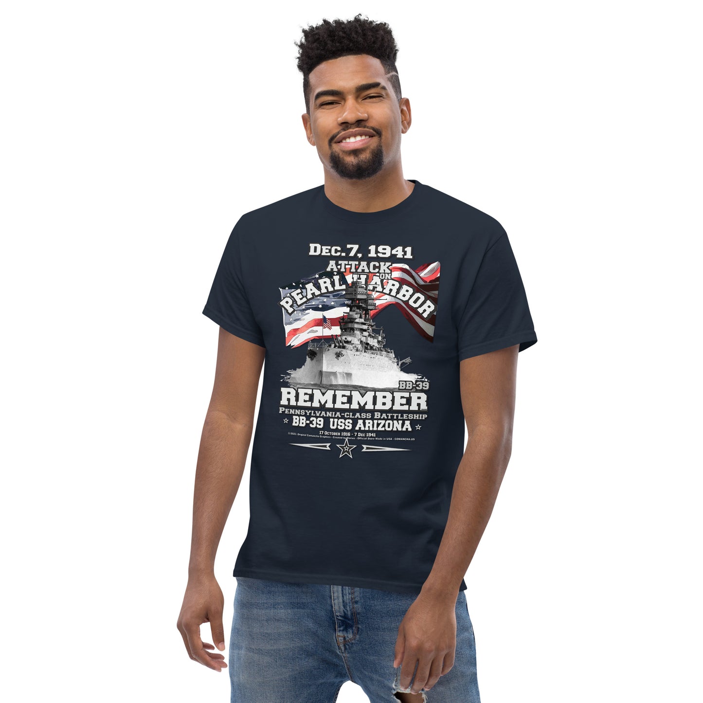 Pearl Harbor USS ARIZONA BB-39 tee,USS ARIZONA Battleship T-shirt,USS ARIZONA Tee,Remember USS ARIZONA t-shirt, USS ARIZONA memorial tee,comancha tee,