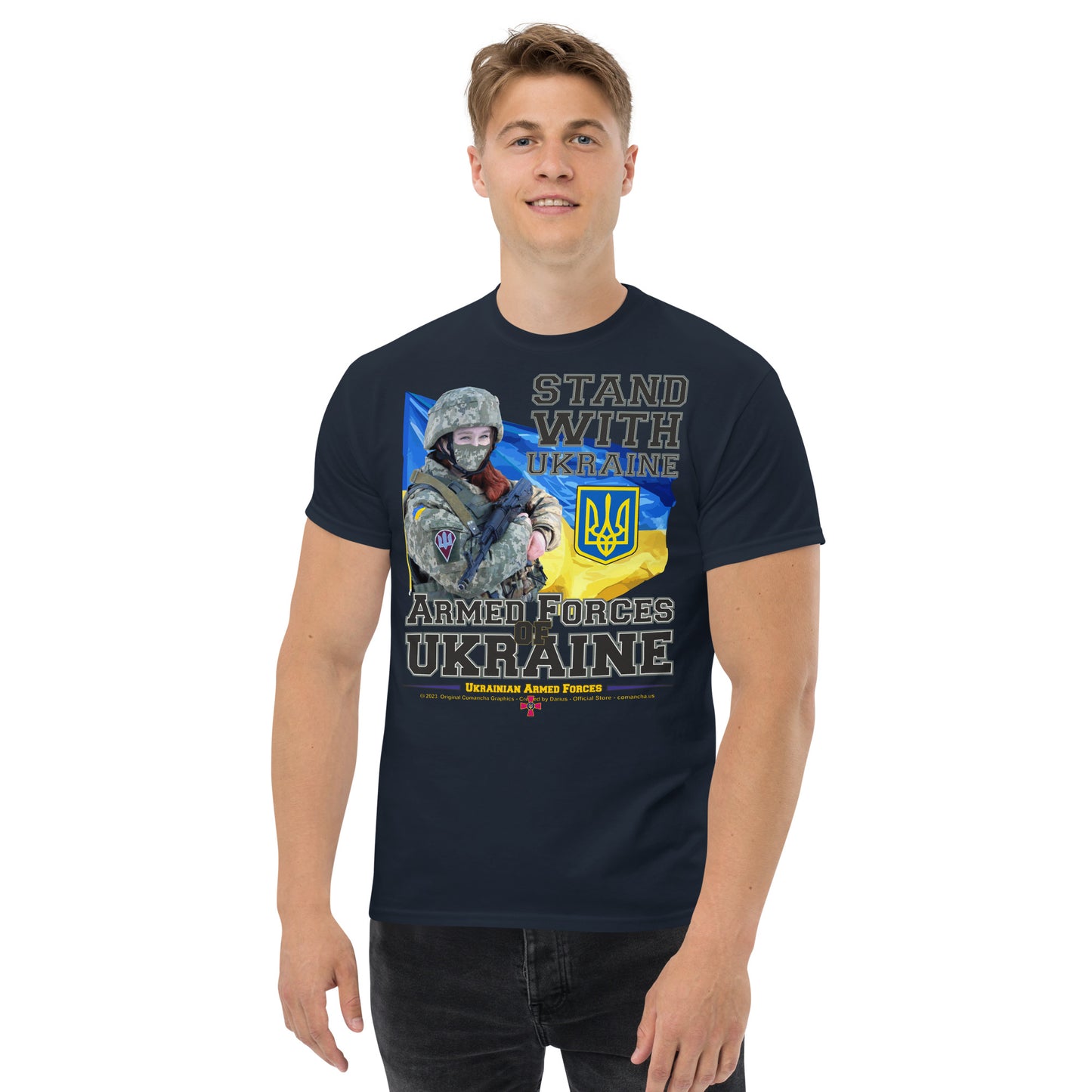 Stand with Ukraine t-shirt, Comancha t-shirts store,