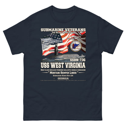 USS West Virginia Submarine classic t-shirt, Comancha Military T-shirt,