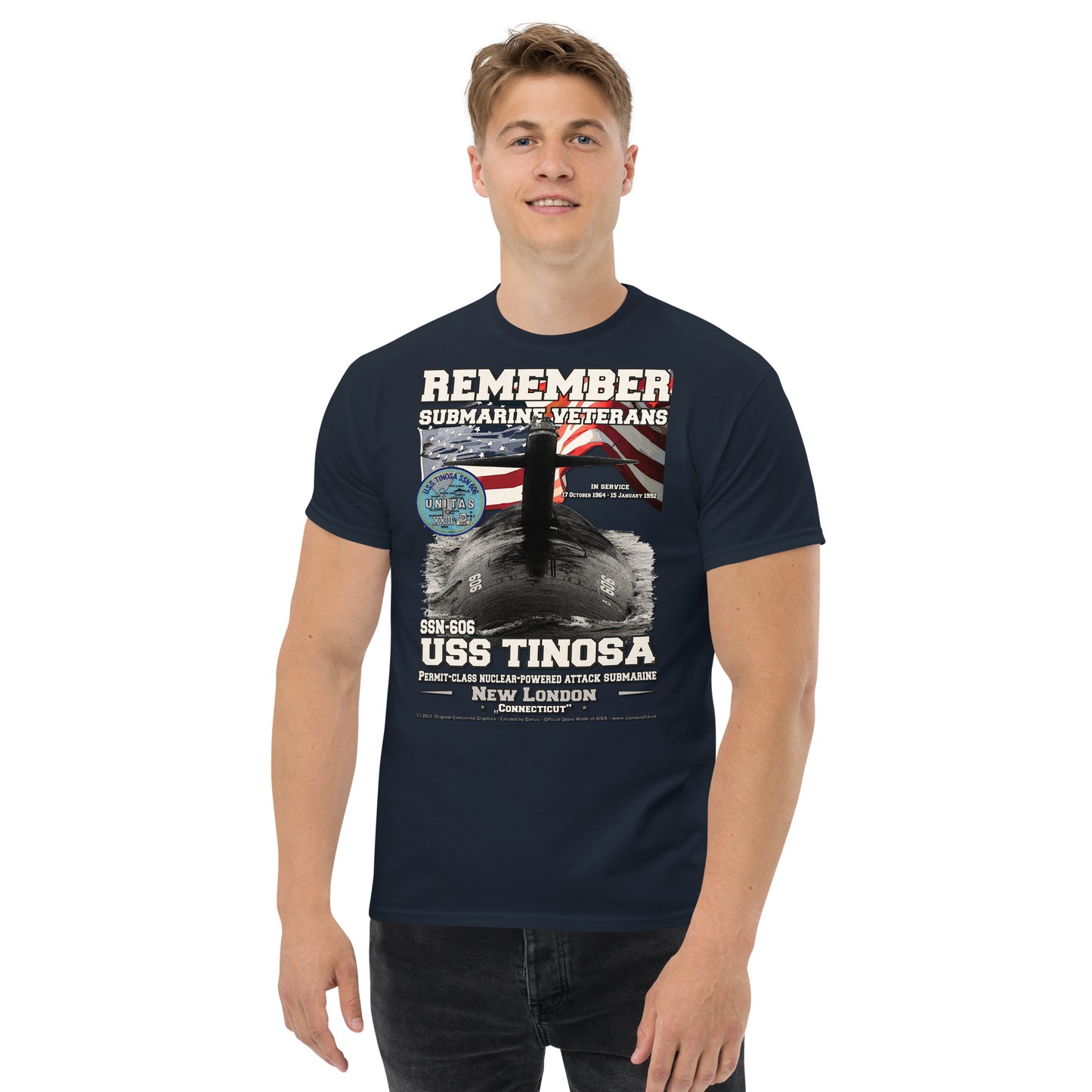 USS TINOSA SSN-606 Attack Submarine t-shirt