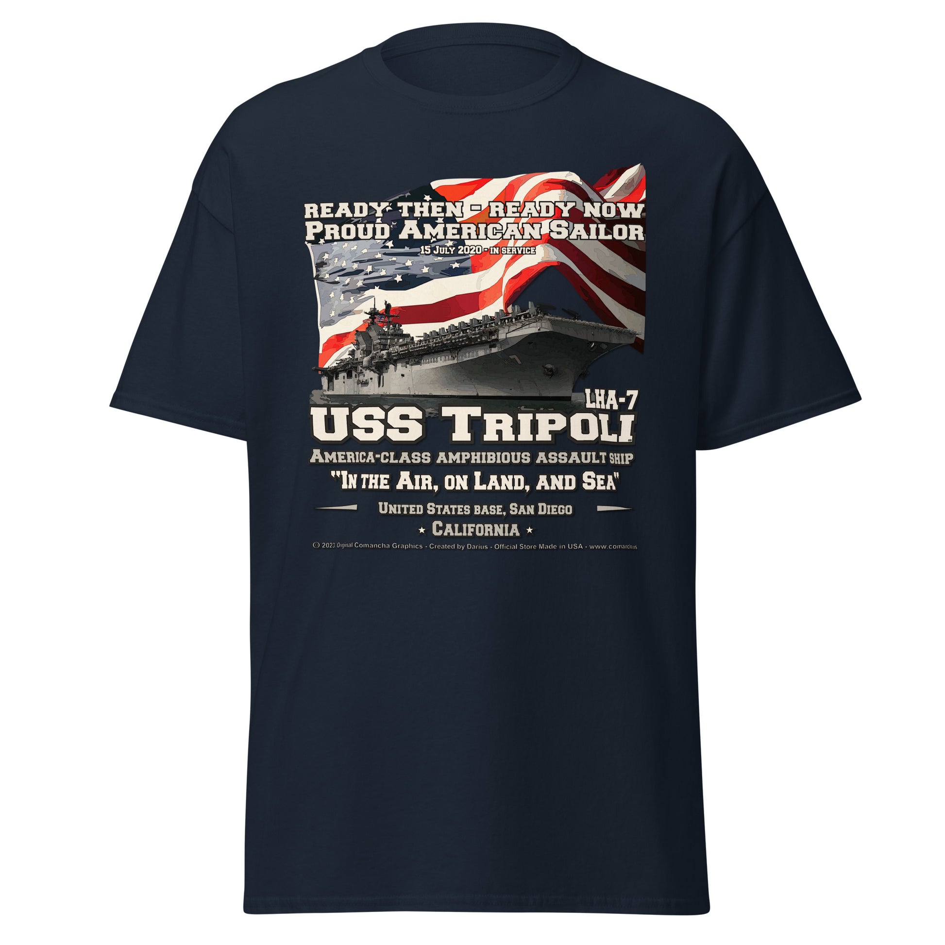 USS TRIPOLI LHA-7 Amphibious Assault Ship Veterans, Comancha T-shirts,