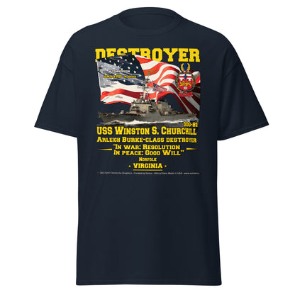 USS Winston Churchill SSG-81 Destroyer Veterans Tee, Comancha Graphics,