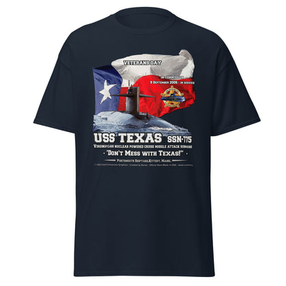 USS TEXAS SSN-775 Submarine Veterans T-shirts, Comancha Design,