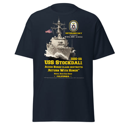 USS STOCKDALE DDG-106 Destroyer Veterans T-shirt, Comancha Navy Graphics,