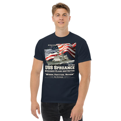 USS SPRUANCE DD-983 Destroyer Veterans Tee, Comancha Design,