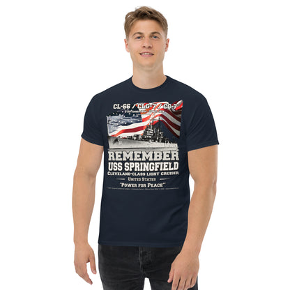 USS SPRINGFIELD CL-66 Light Cruiser Veterans, Comancha Navy Tees,