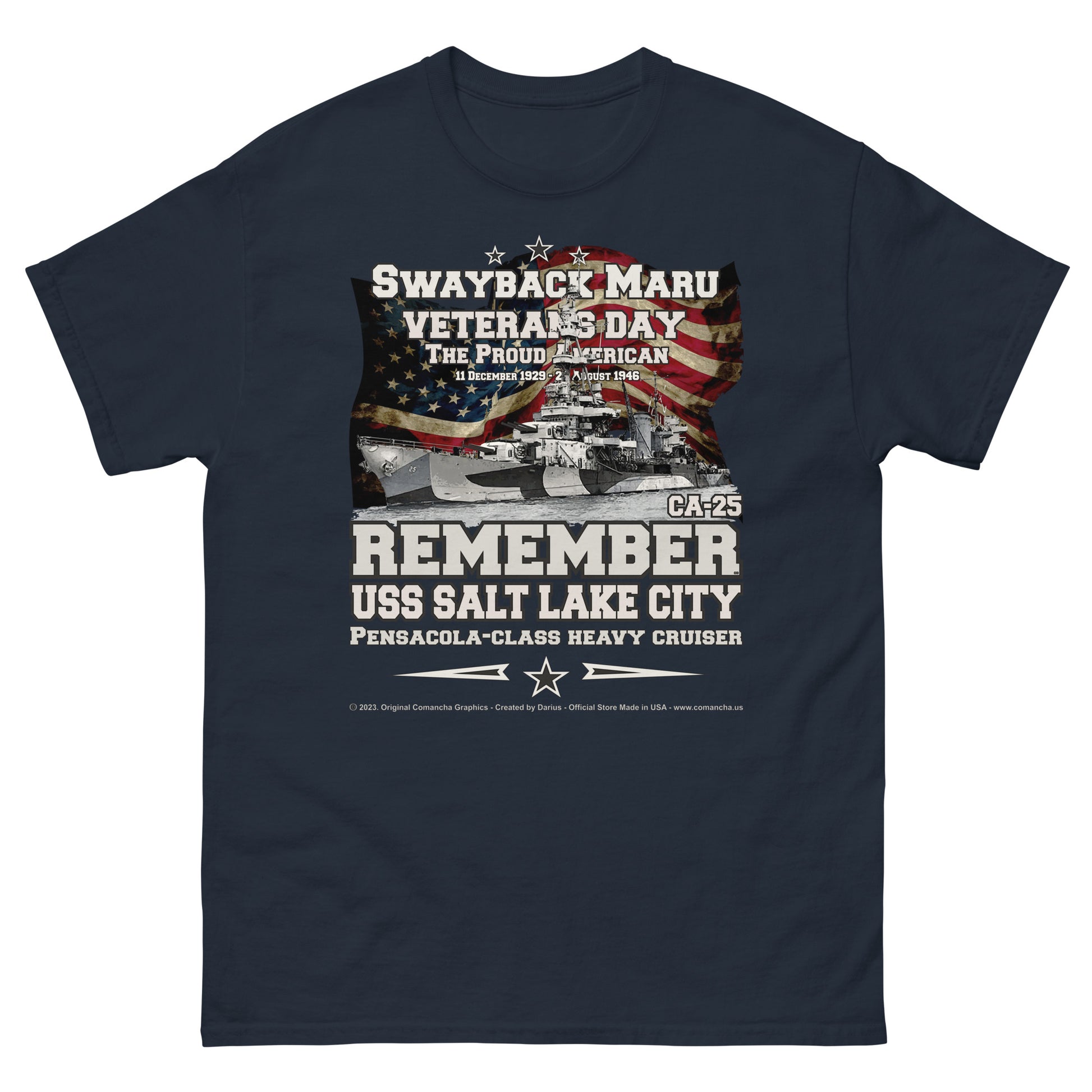 USS SALT LAKE CITY SSN-716 Heavy Cruiser Veterans classic t-shirt, Comancha T-shirts,